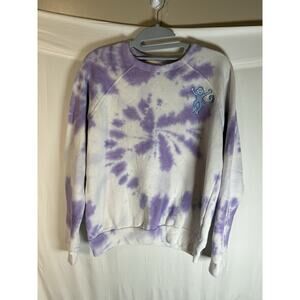 Roller Rabbit Size S Tie Dye Monkey Sweatshirt Lavender Purple Crew Neck Fleece